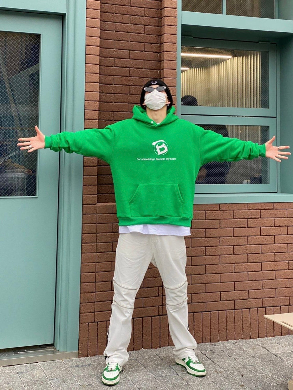 BAPE STA Low Sneakers in Green and White 1H70-191-001