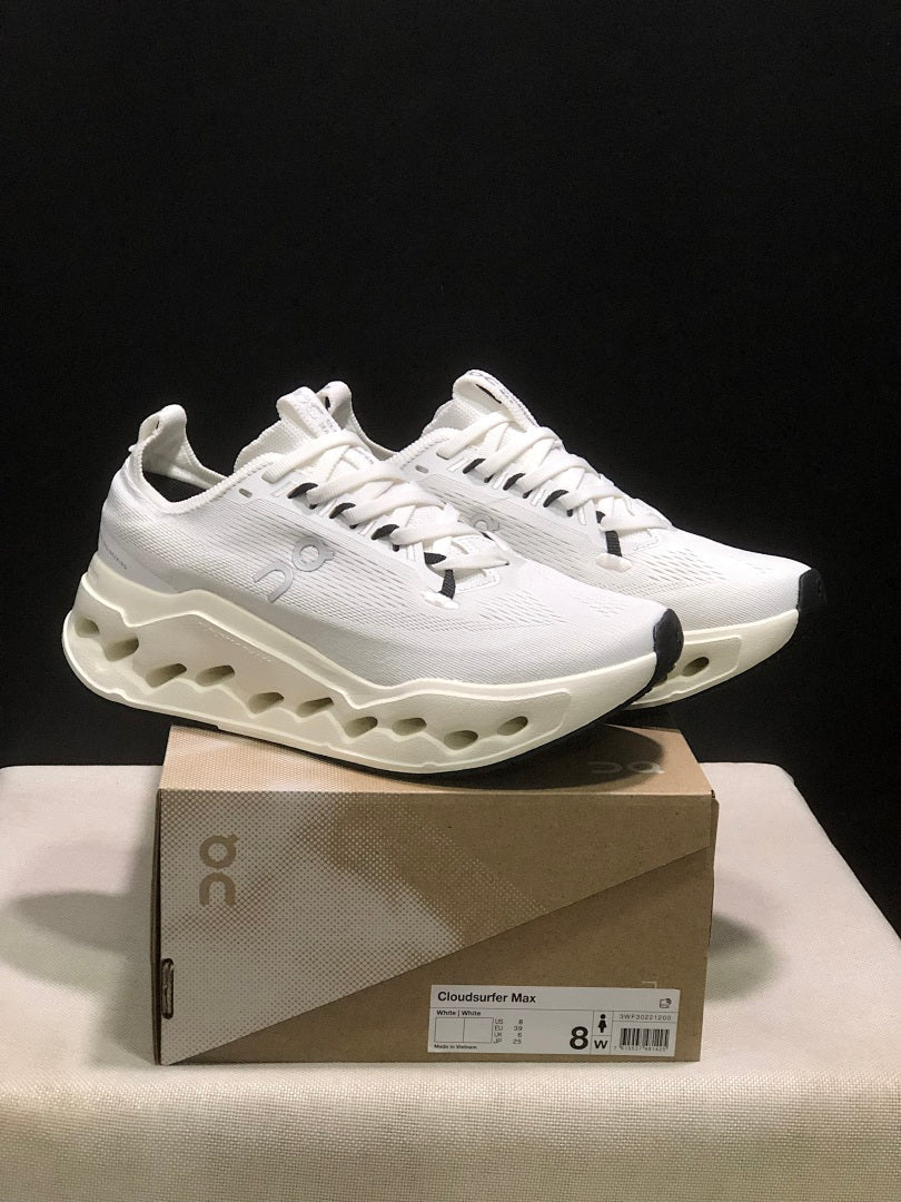 On Cloudsurfer Max White Running Sneakers
