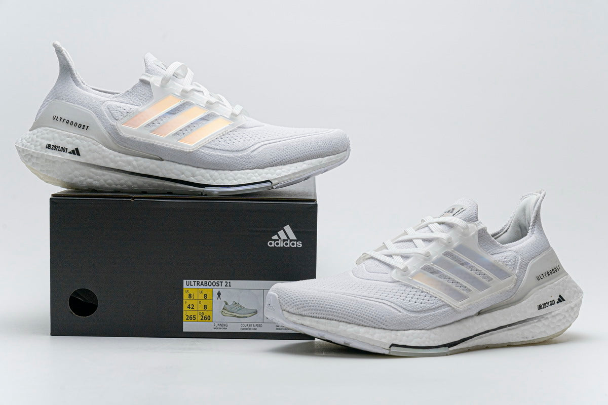 adidas UltraBoost 21 White Running Shoes FY0846