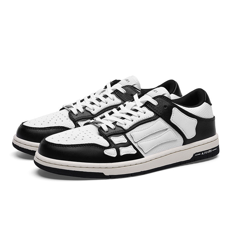 AIVIIRI MFS003-004 Black and White Low-Top Sneakers