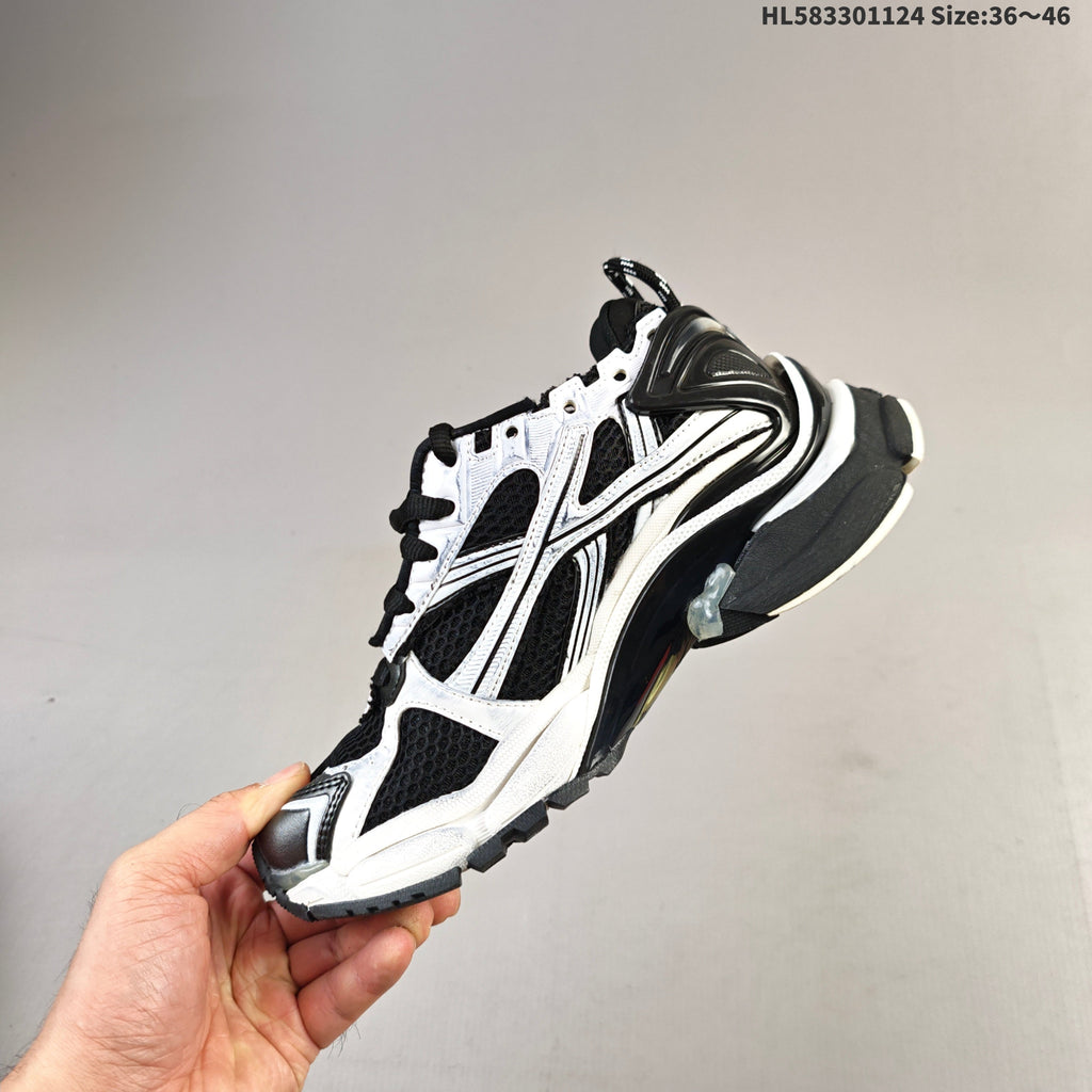 Balenciaga Runner Low-Top Sneakers in Black and White