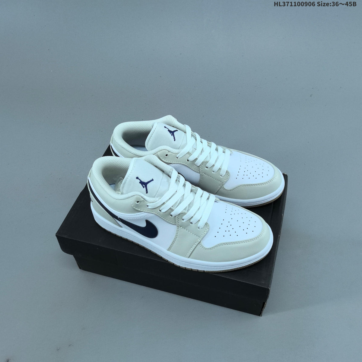 Nike Air Jordan 1 Low Sneakers, White and Color-Accent Styles