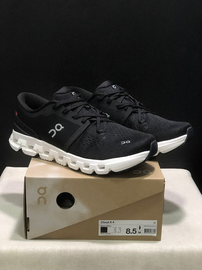 On Cloud X 4 Black and White Sneakers