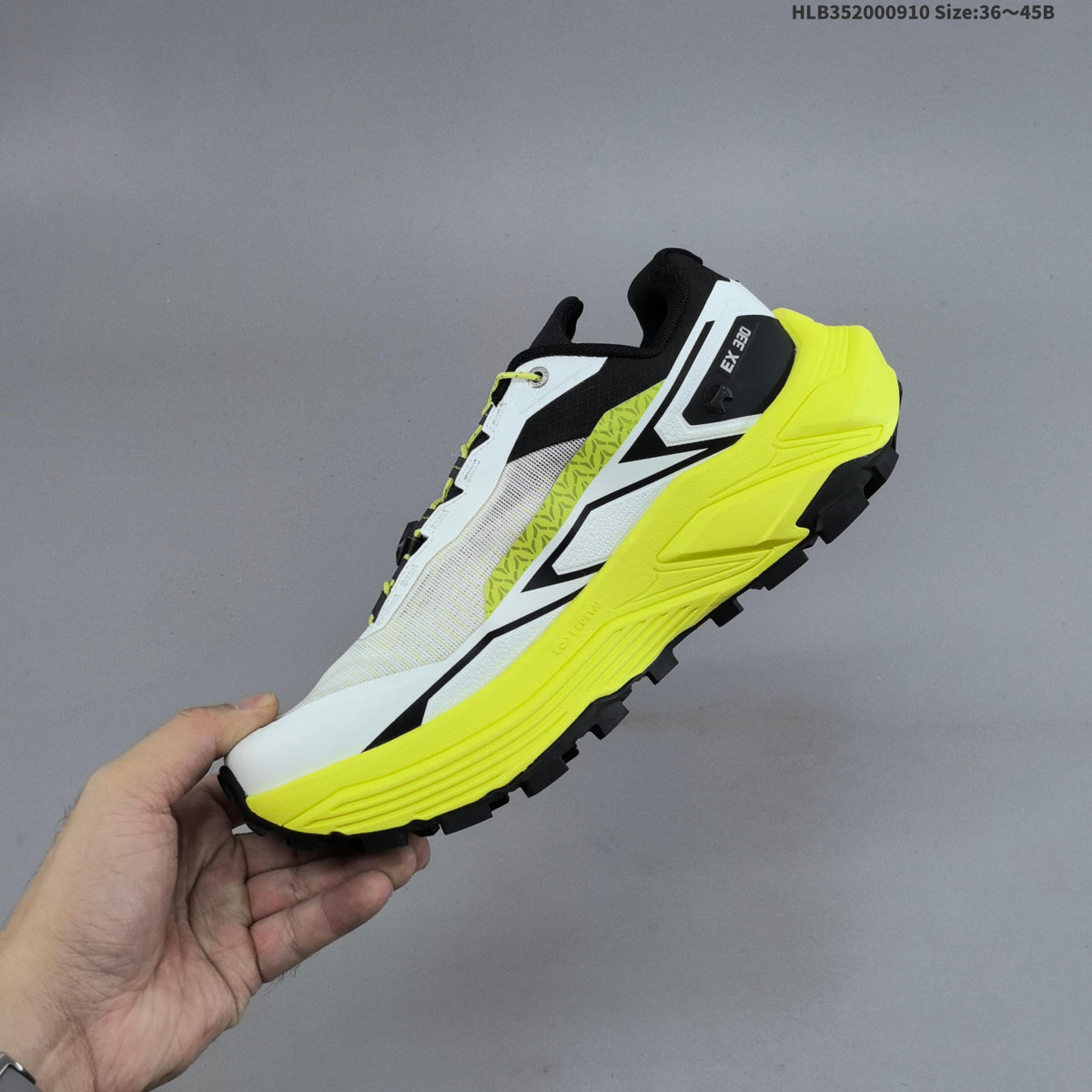Kailas FUGA EX330 Trail Running Shoes, White and Neon Yellow