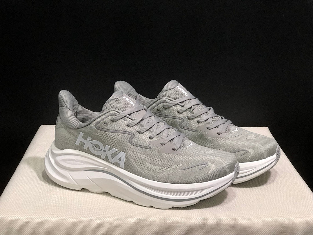 HOKA Clifton 10 Running Shoes in Gray
