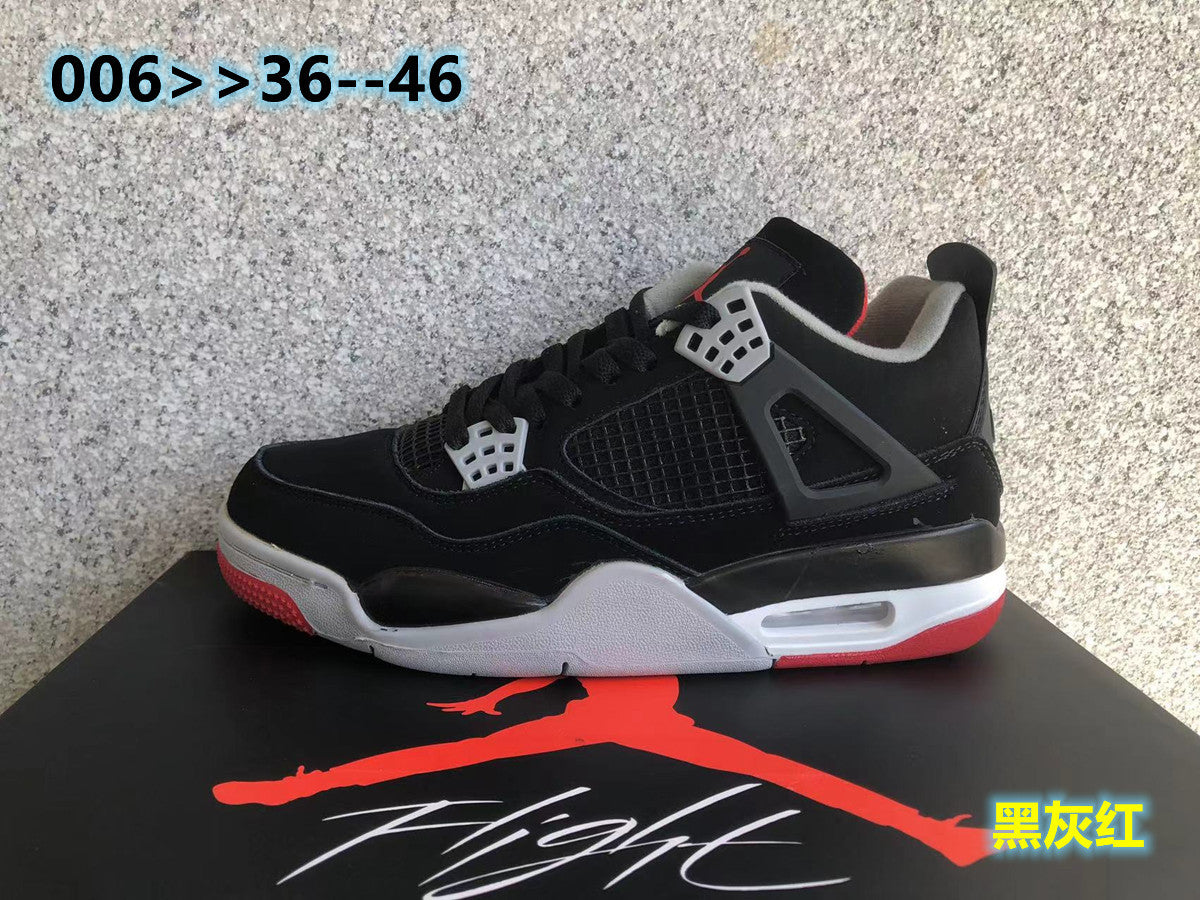Jordan Air Jordan 4 Black Grey Red Sneakers