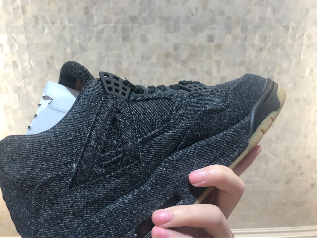 Jordan 4 Retro Levi's Black Denim Sneakers A02571-001