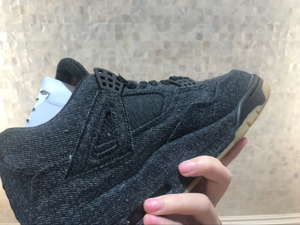 Jordan 4 Retro Levi's Black Denim Sneakers A02571-001