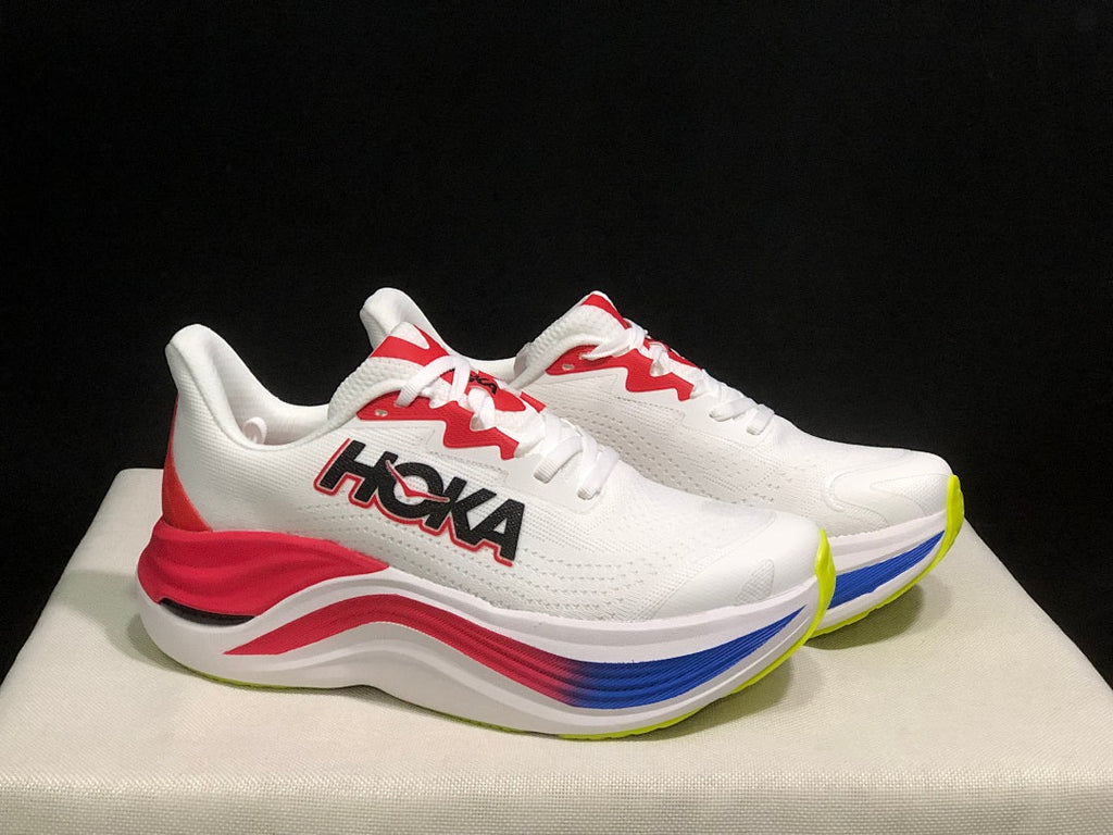 HOKA Skyward X Running Shoes, White Red Blue