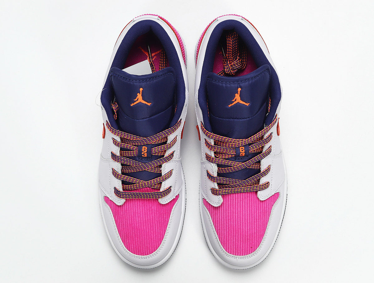 Nike Air Force 1 Low Sneakers, White Pink Orange 554723-502