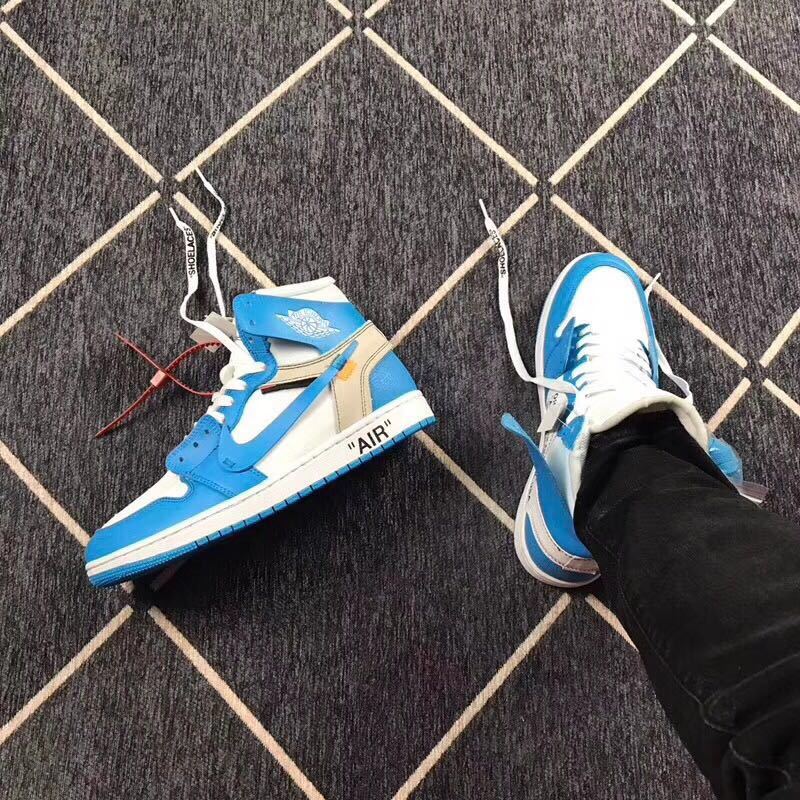 Air Jordan 1 High Off-White University Blue Sneakers