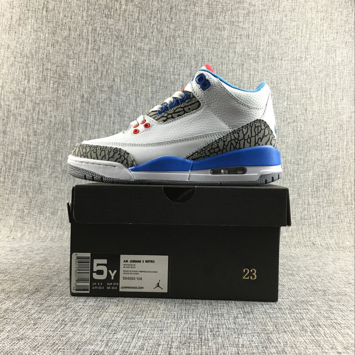 Air Jordan 3 Retro White and Blue Women's Sneakers