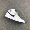 Air Jordan 1 Mid White Purple Sneakers 332148-137