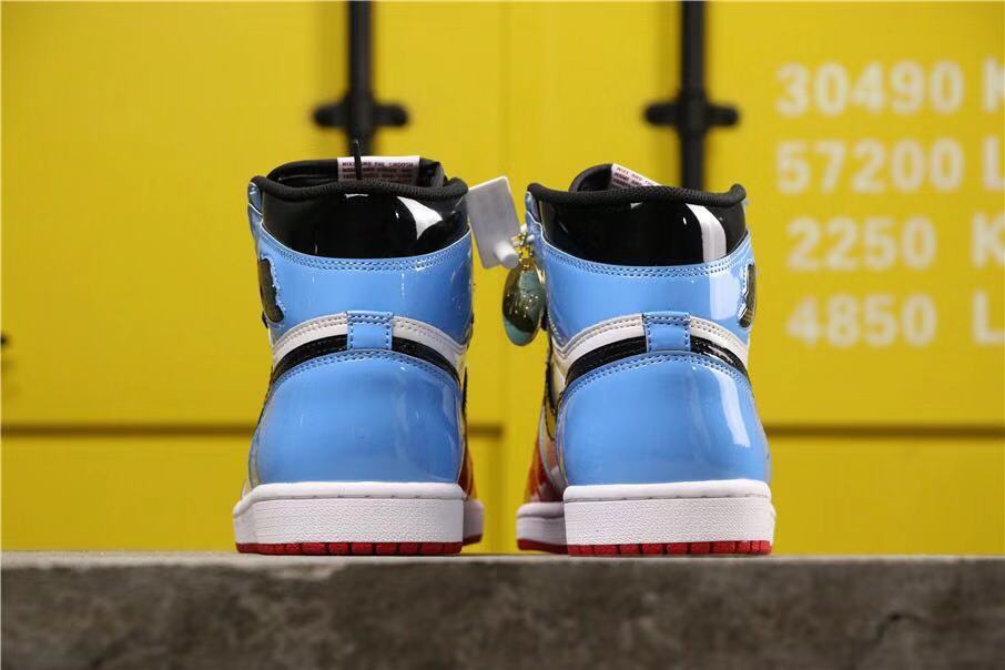 Air Jordan 1 Fearless High-Top Sneakers in Red, White and Blue
