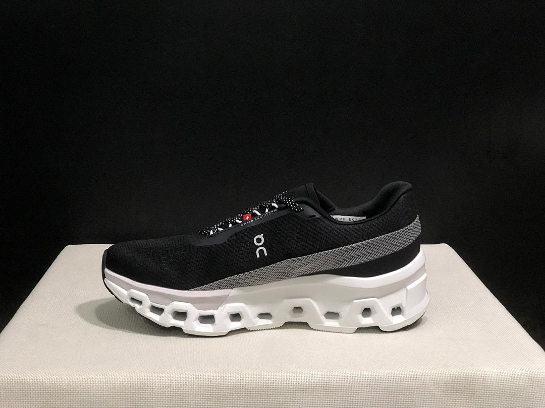On Cloudmonster 2 Black White Running Shoes