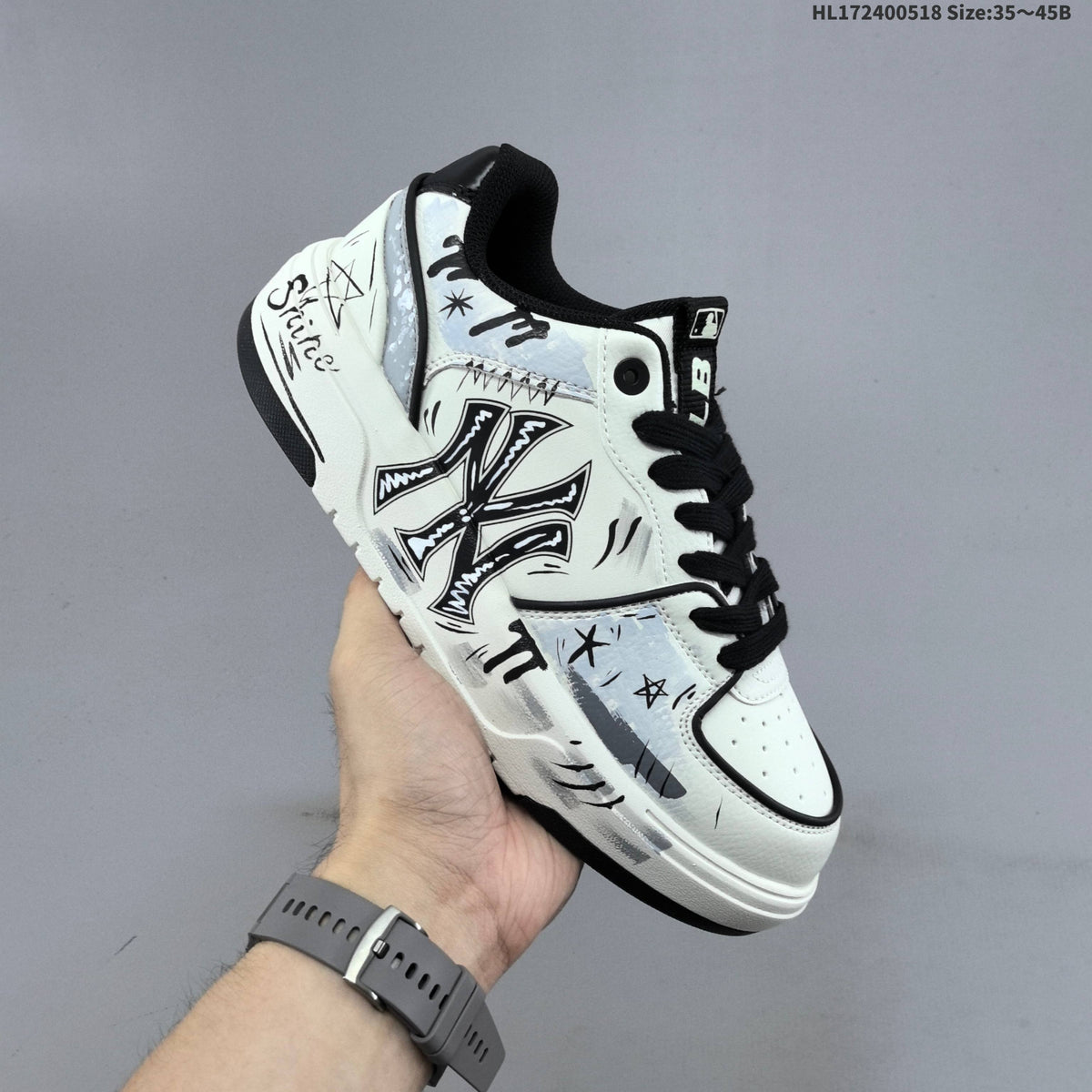 MLB Chunky Liner Low-Top Sneakers, White and Pink