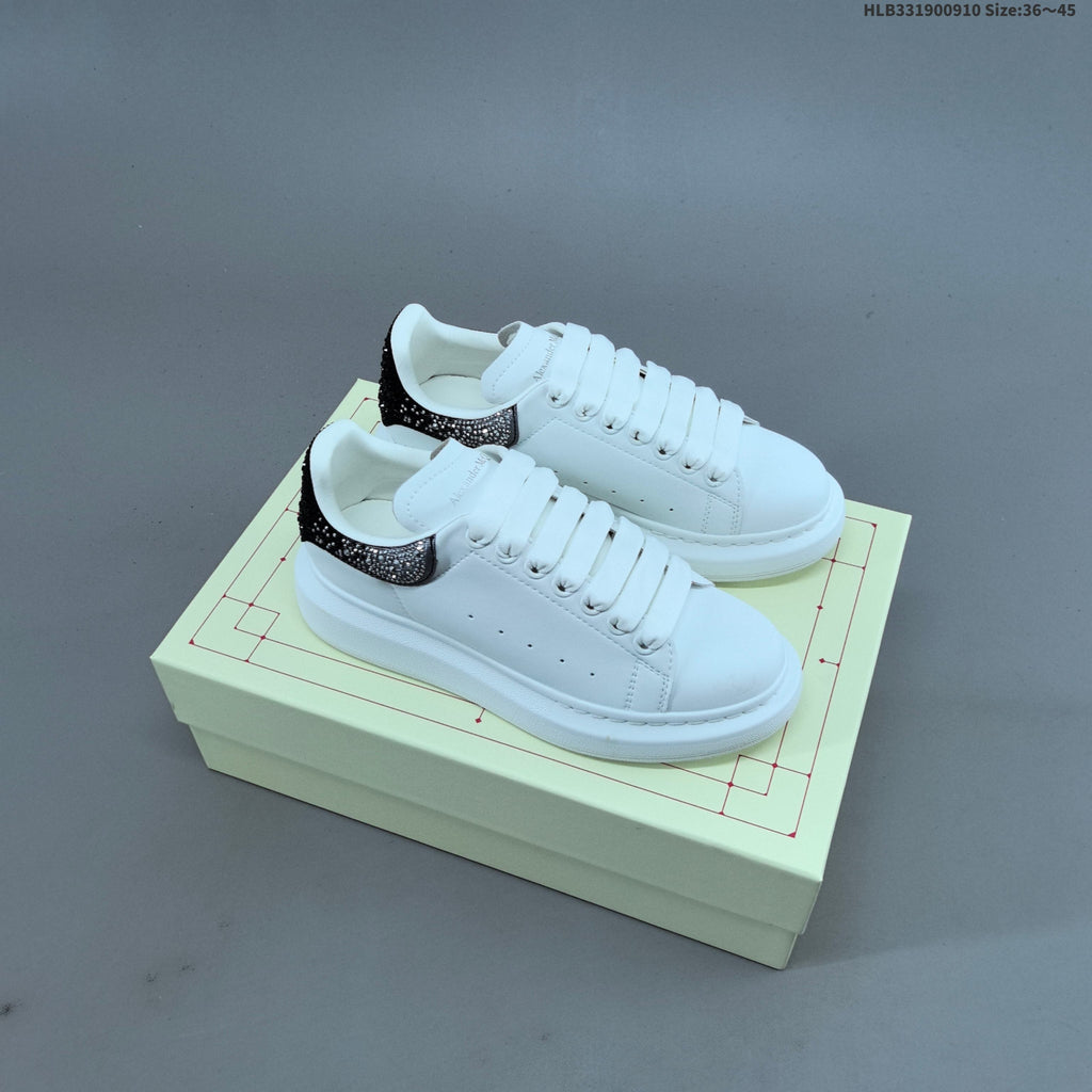 Alexander McQueen Oversized Low-Top Sneakers with Crystal Heel