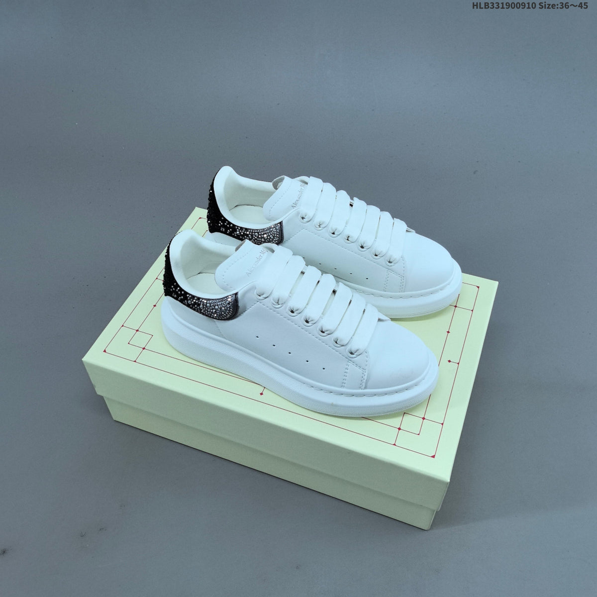 Alexander McQueen Oversized Low-Top Sneakers with Crystal Heel