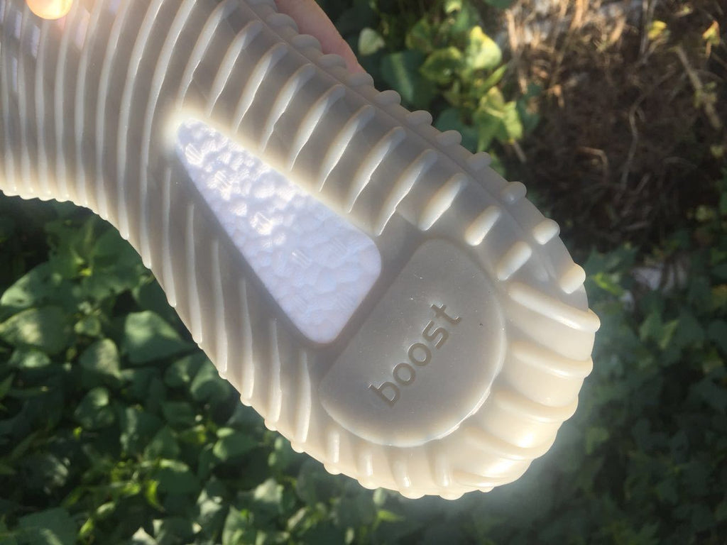 Yeezy 350 V2 Gray and Orange Knit Sneakers