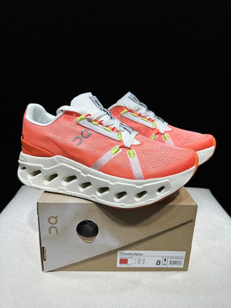 On Cloud Eclipse Running Shoes in Flame and Ivory