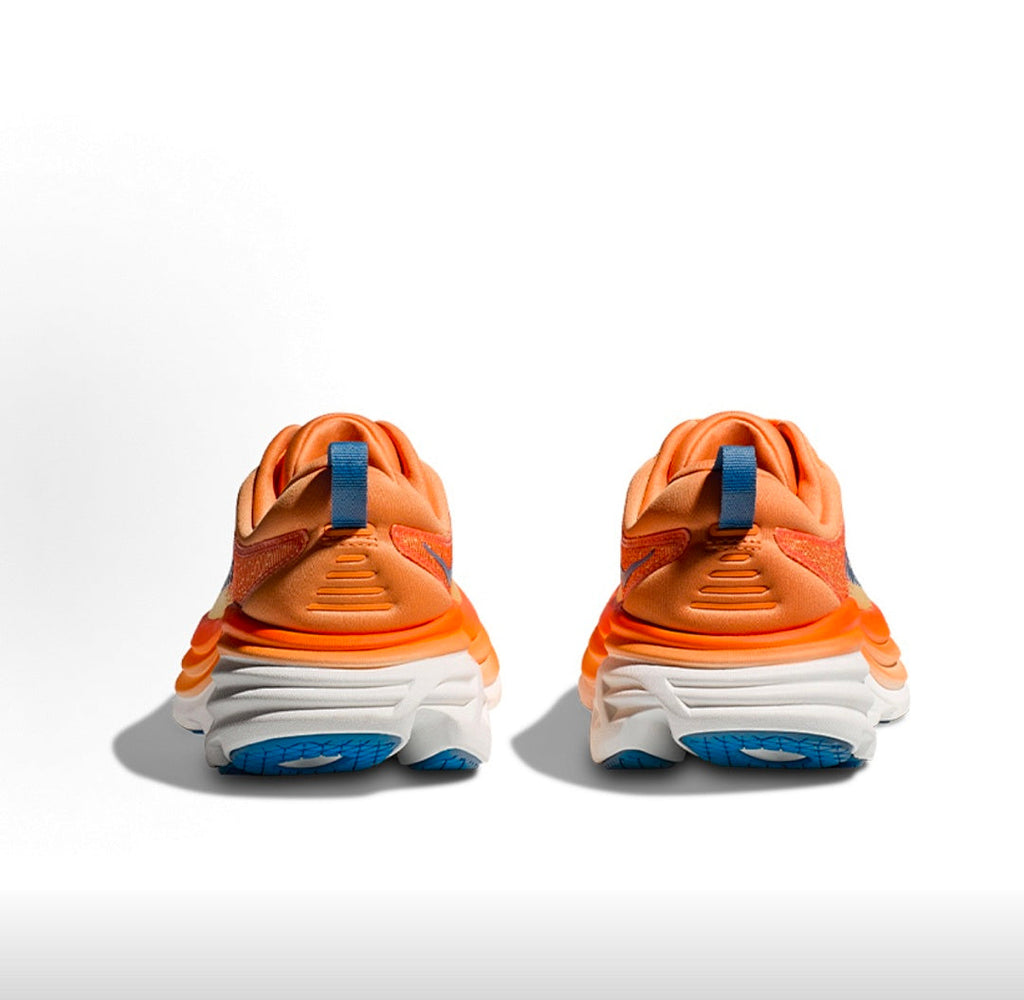 HOKA Bondi 8 Running Shoes in Orange and Blue