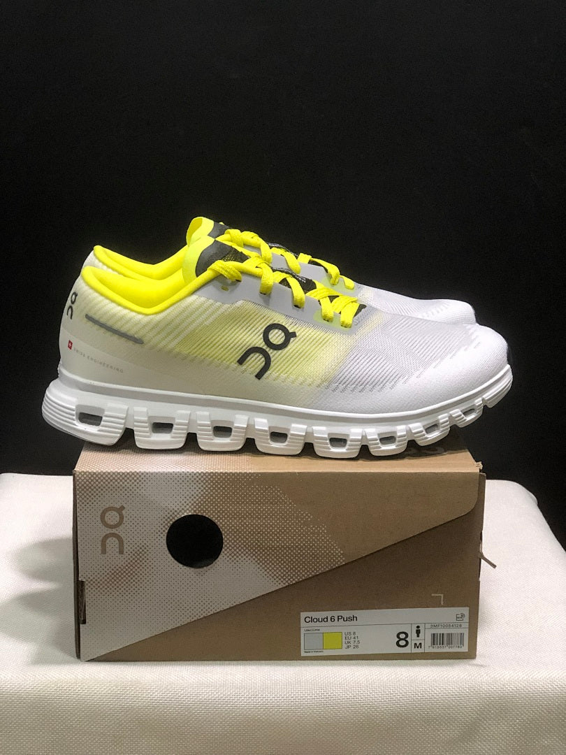 On Cloud 6 Push Sneakers White and Yellow