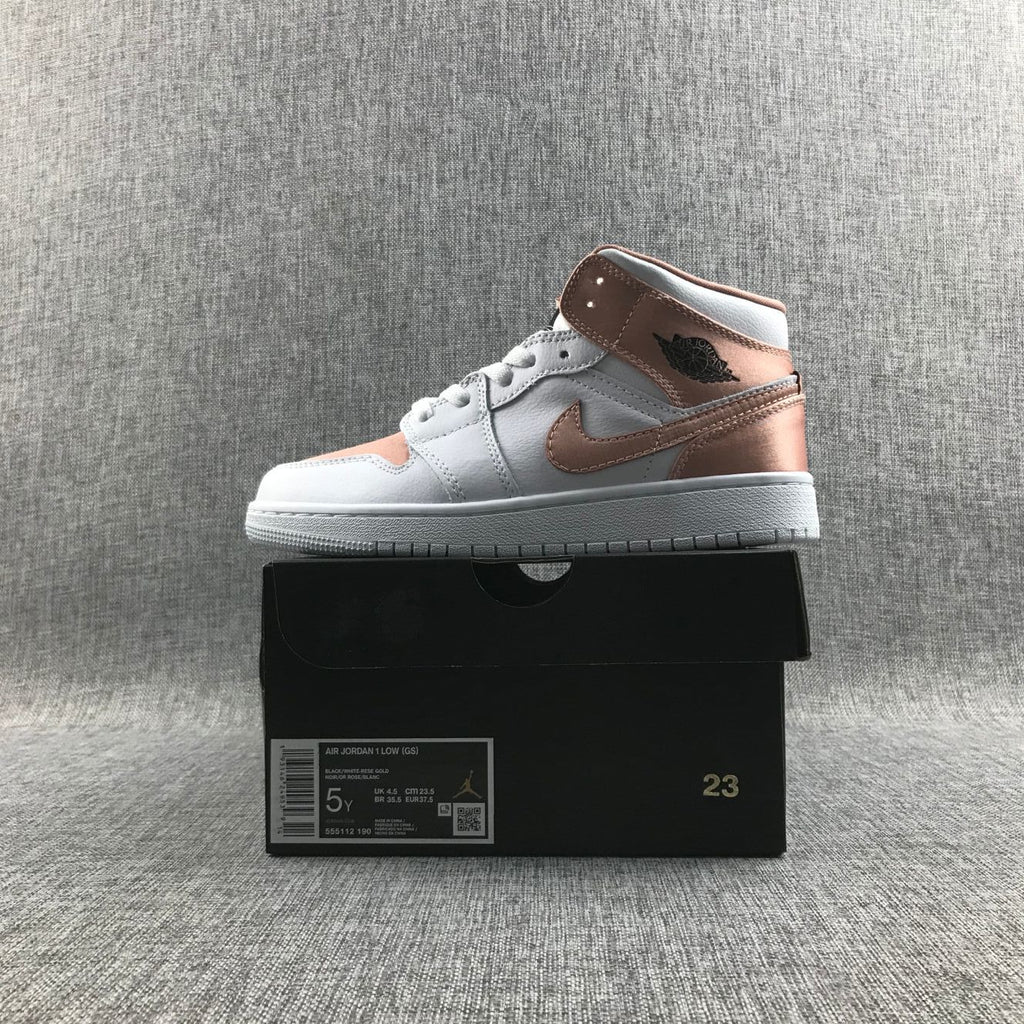Jordan 1 Mid Rose Gold Silk Women's Sneakers 555112-190