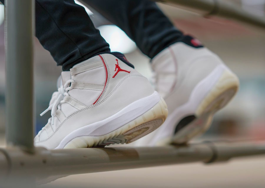 Jordan Air Jordan 11 Platinum Tint White High-Top Sneakers