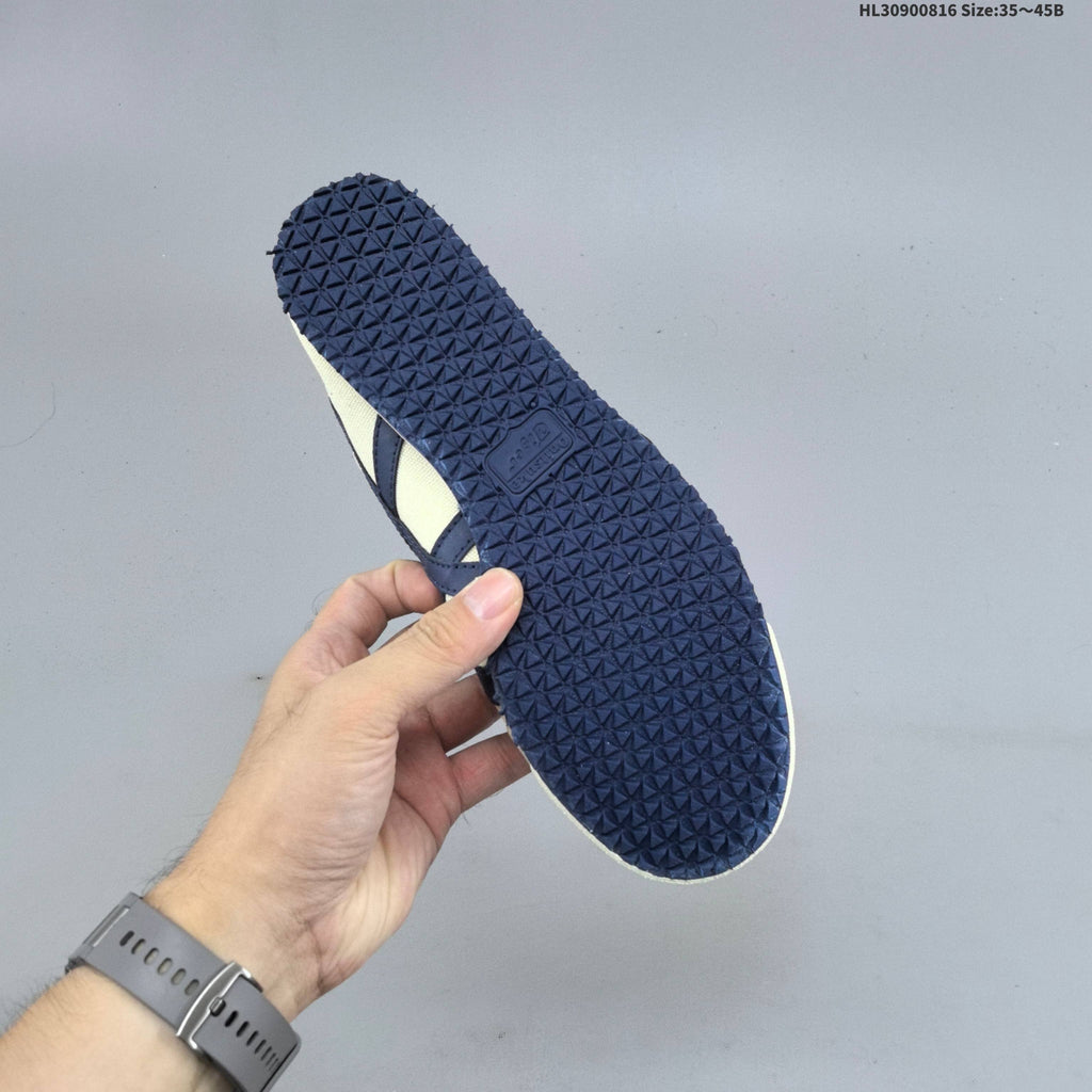 Onitsuka Tiger Mexico 66 SD Paraty Slip-On Sneakers, Cream/Navy