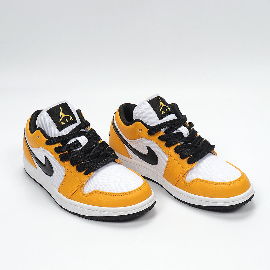 Nike Air Jordan 1 Low Lakers Sneakers, White and Gold CZ4776-107