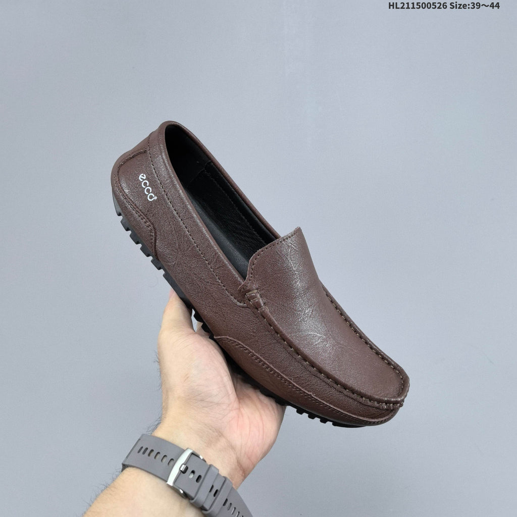 ECCO Men's Leather Slip-On Loafers in Black or Brown