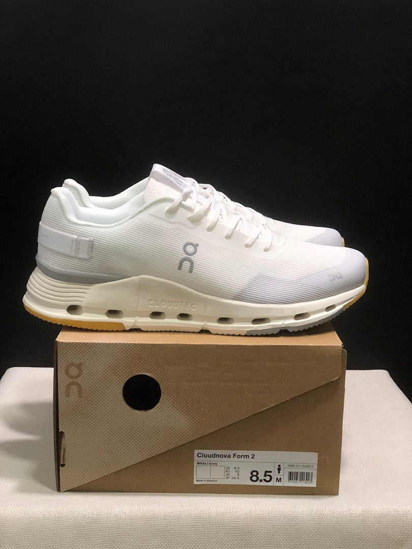 On Cloudnova Form 2 Sneakers White and Gray