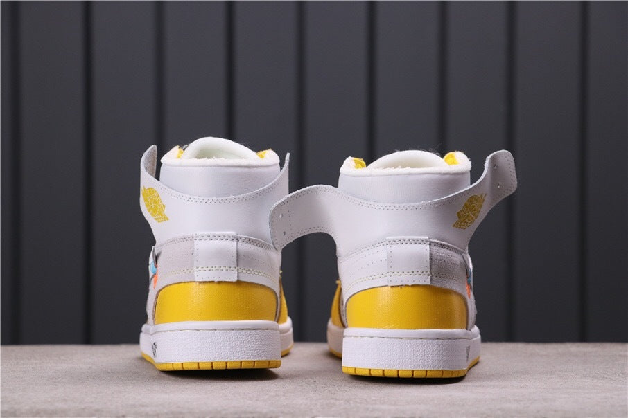 Jordan Air Jordan 1 High Off-White UNC White Yellow Sneakers