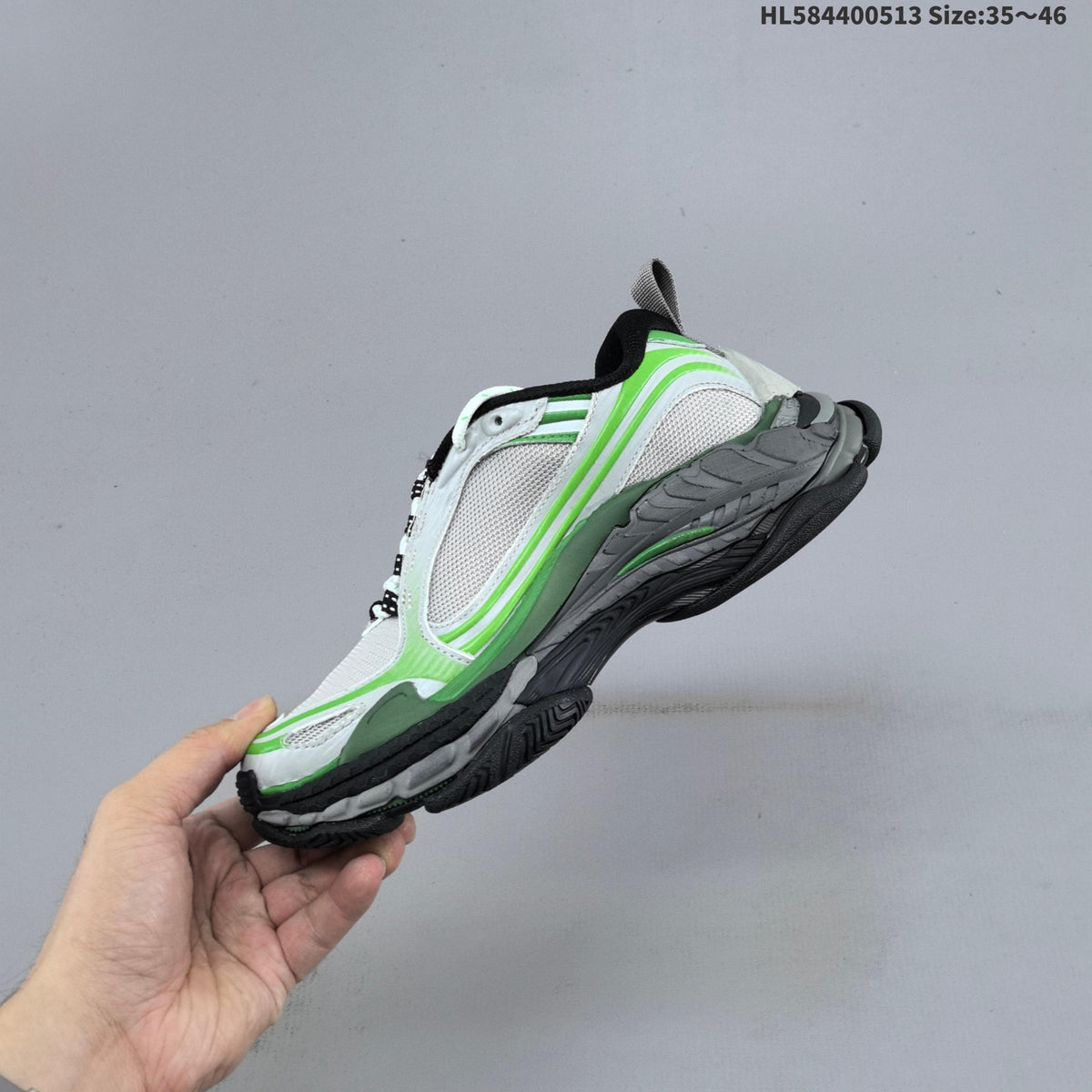 Balenciaga Triple S 2.0 Sneakers in White and Green