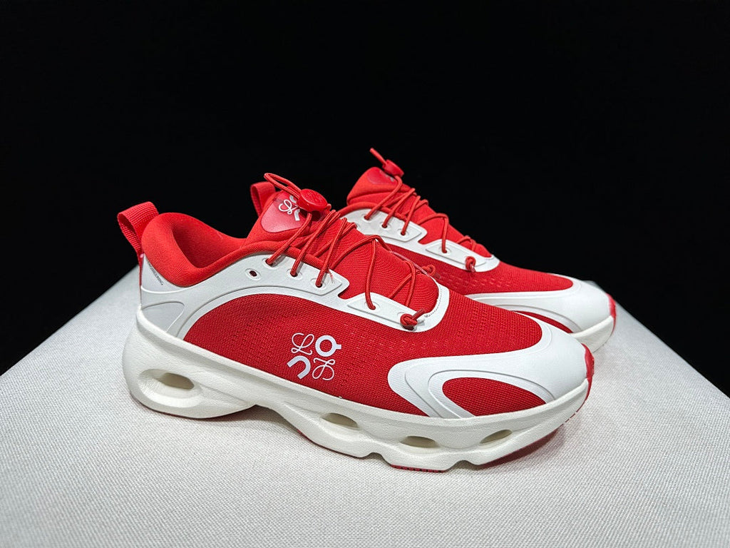 On x Loewe Cloudventure 3.0 Red and White Sneakers