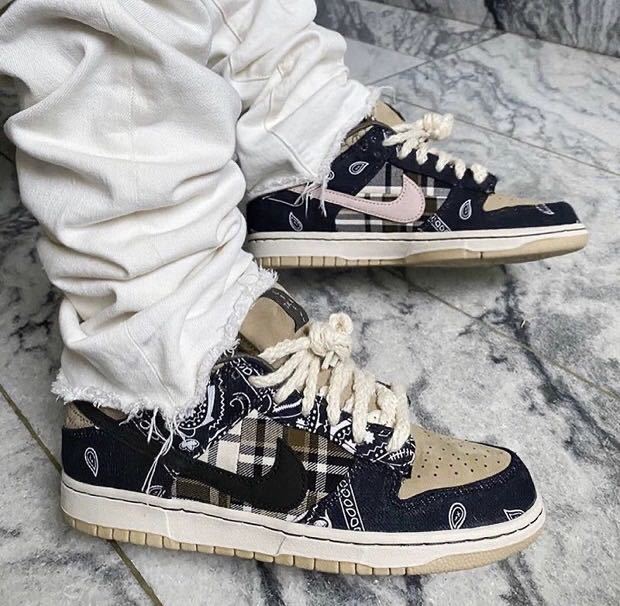 Jordan 1 High Paisley Pattern Sneakers in Black and Tan