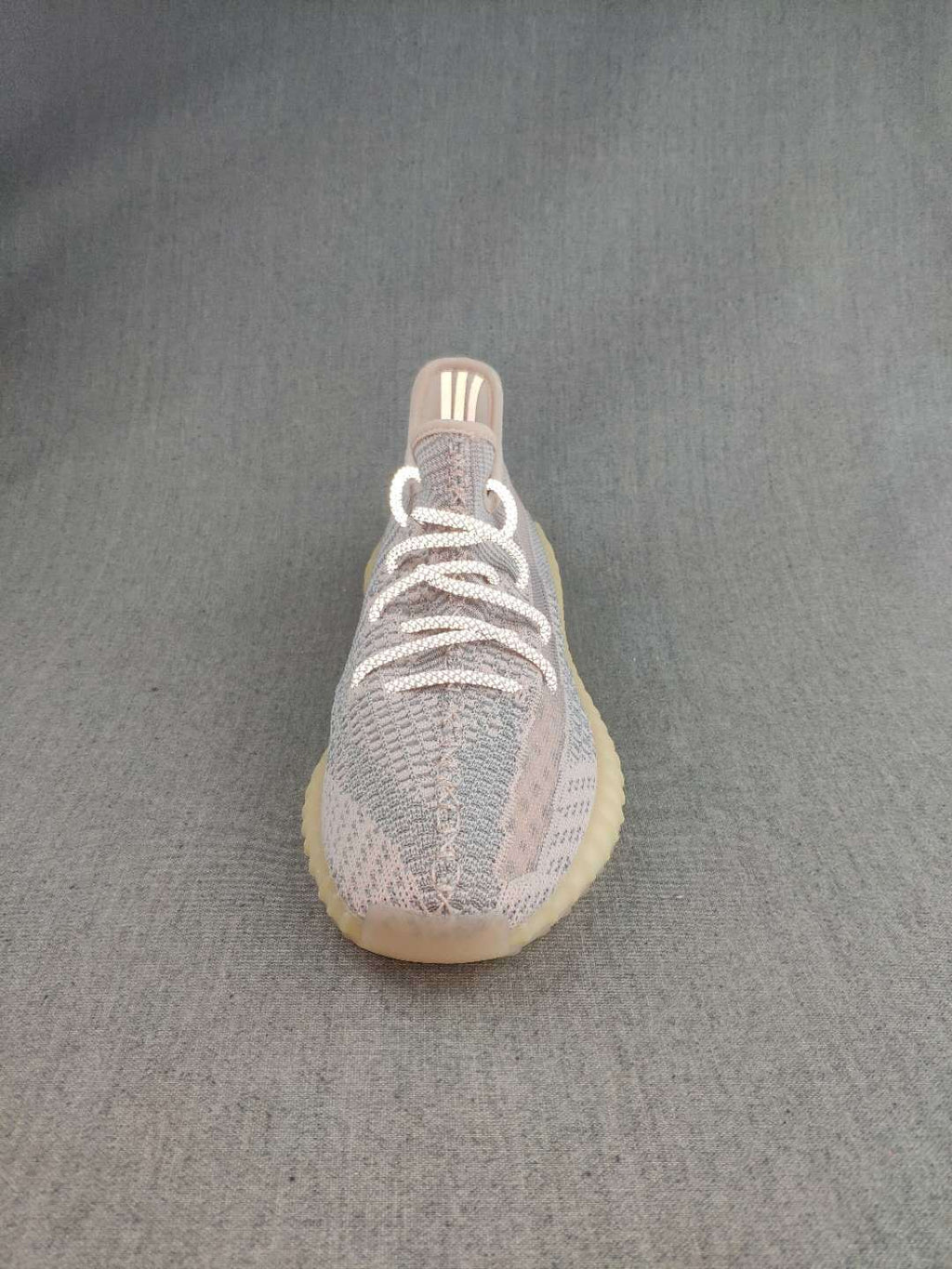 Yeezy 350 V2 Knit Sneakers in Gray and Cream