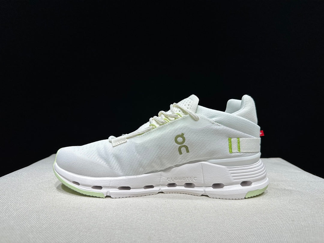 On Cloudnova 2 Sneakers in White and Sage