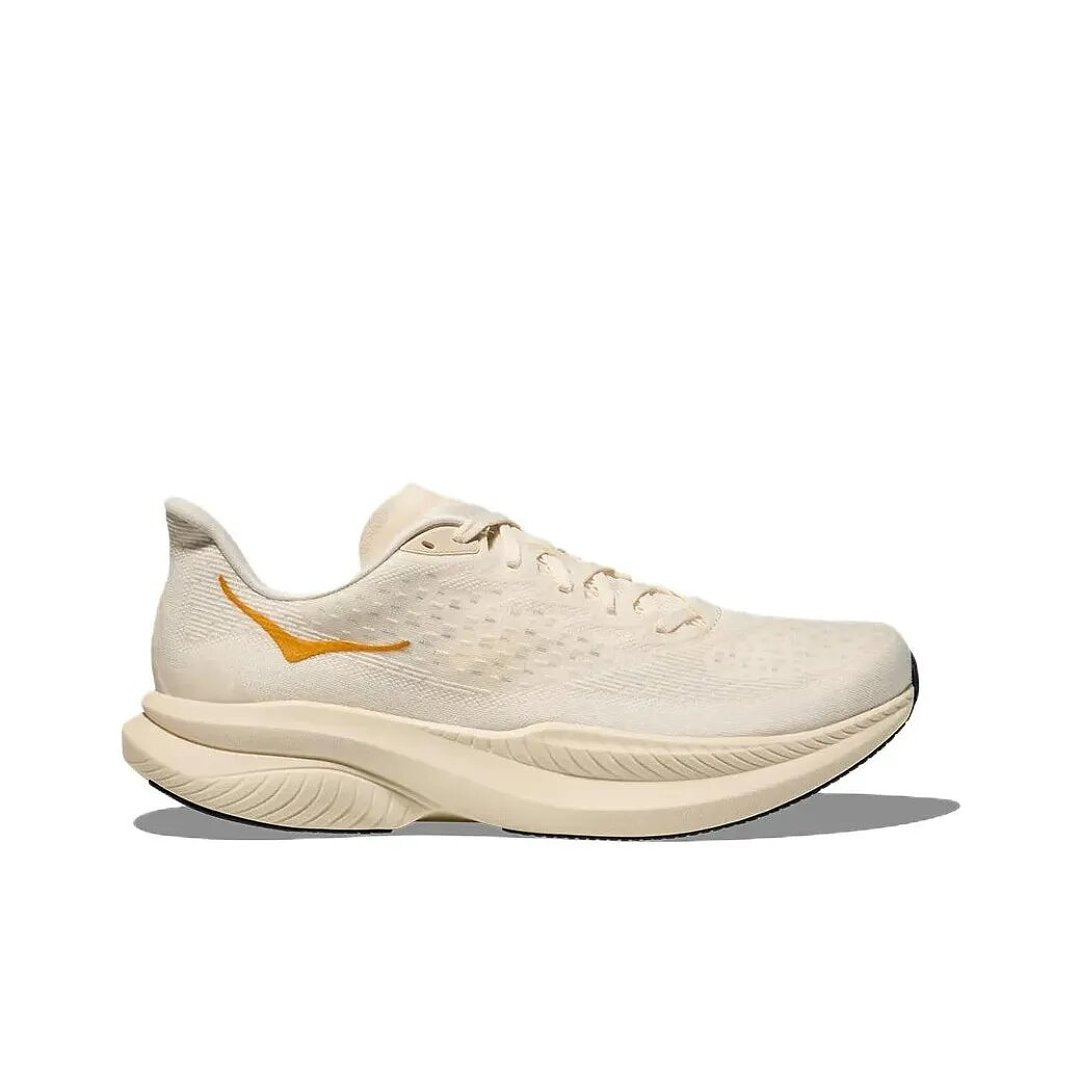 HOKA Mach 6 Road Running Shoes in Cream and Gold