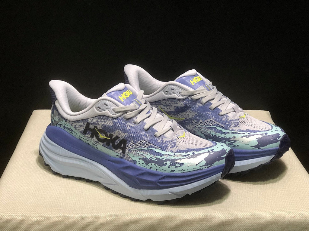 HOKA Stinson 7 Running Shoes in Purple and Mint