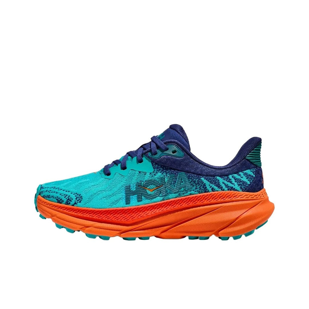HOKA Challenger 7 Trail Running Shoes - Turquoise and Orange