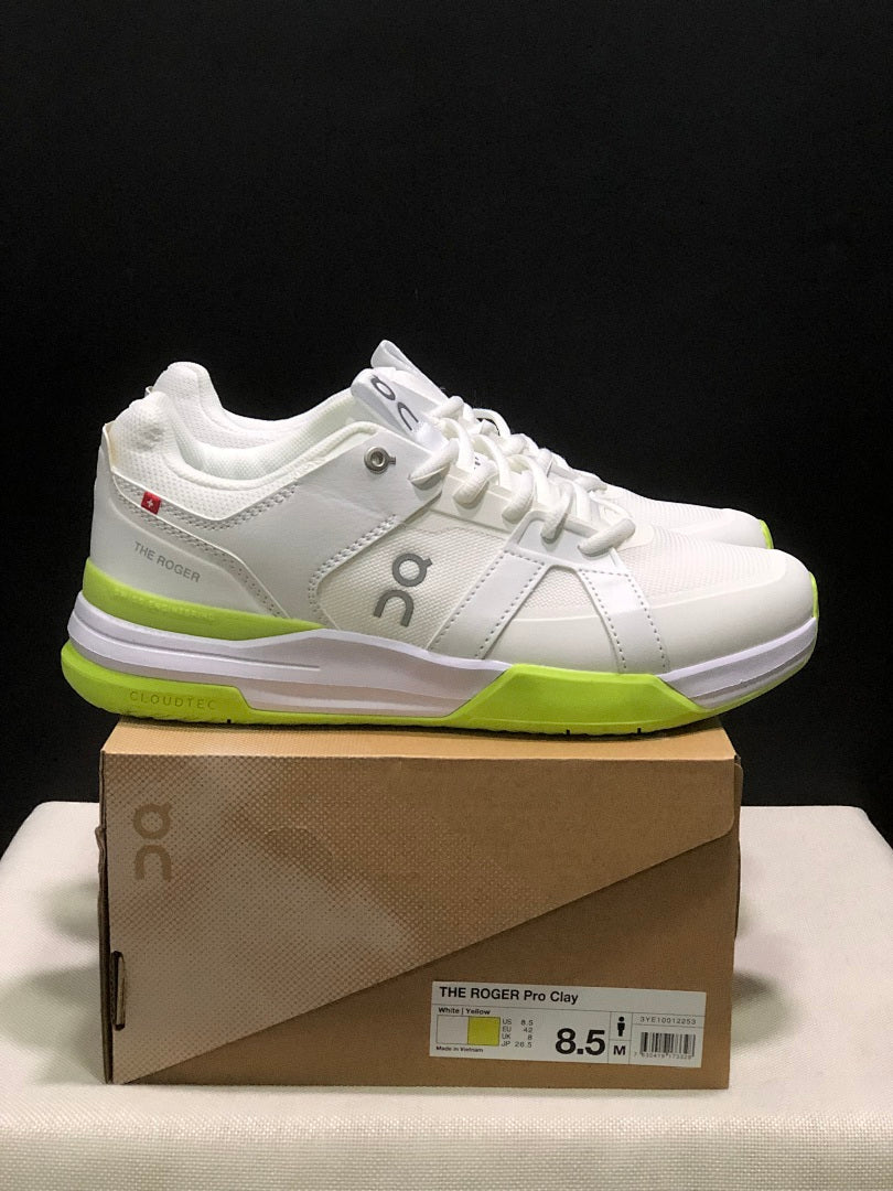 On The Roger Clubhouse Pro Sneakers White Neon Yellow