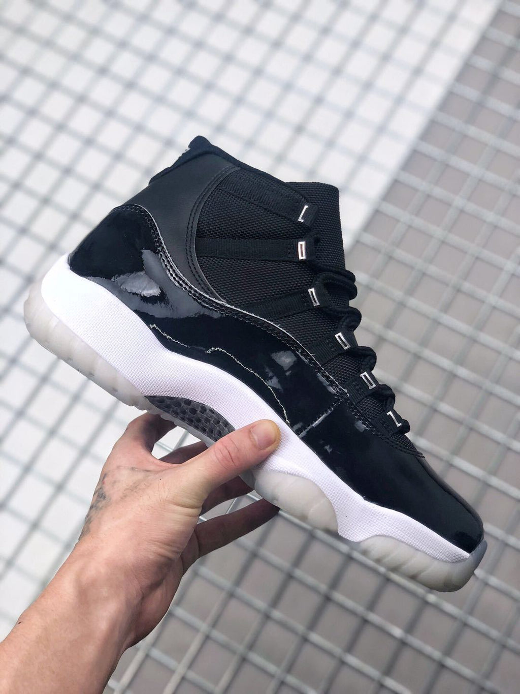 Jordan Air Jordan 11 Silver Eyelets Black White Sneakers