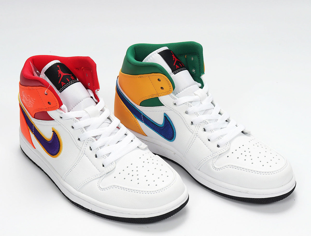 Jordan 1 Retro High OG Rainbow Sneakers, Style 554725-128