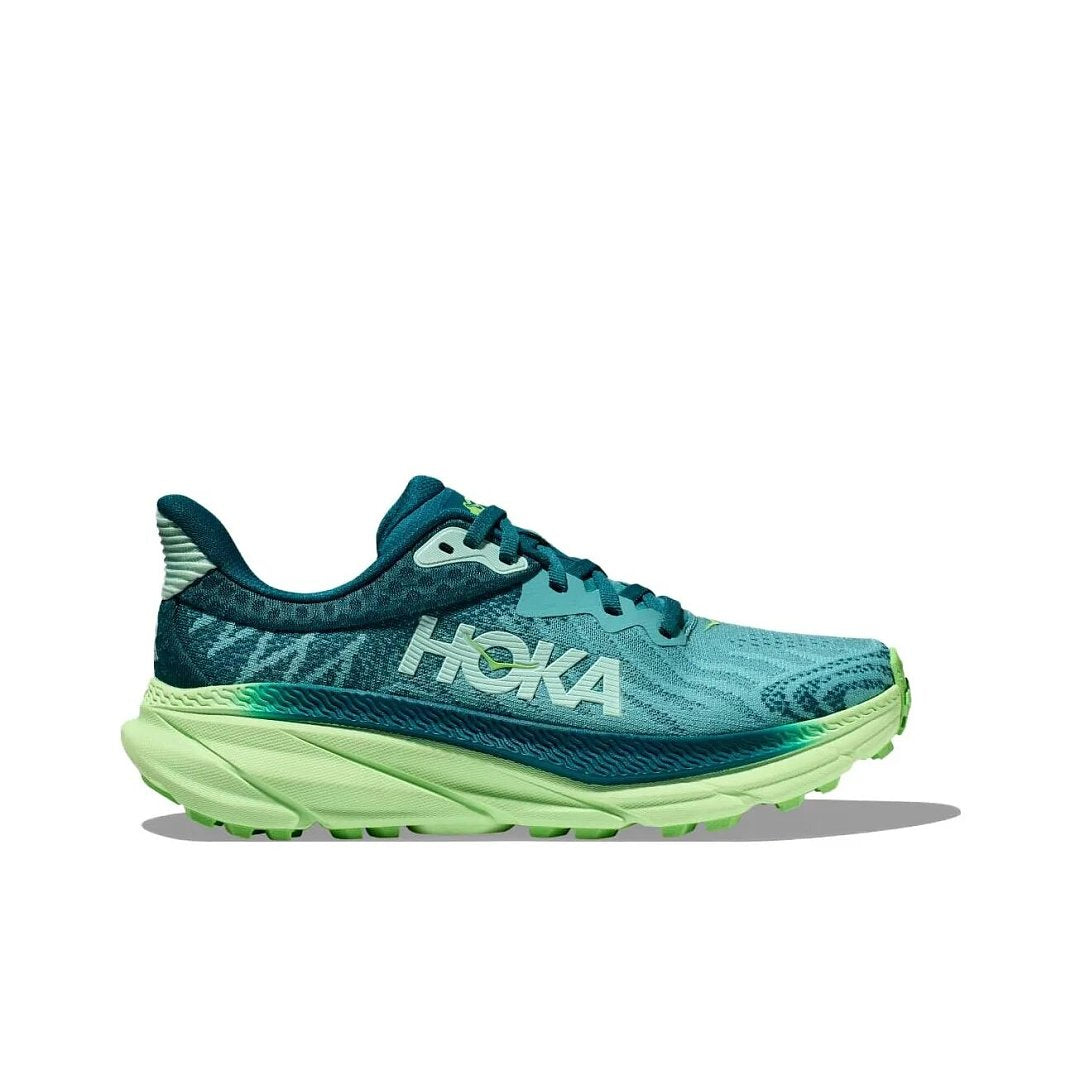HOKA Challenger 7 Trail Running Shoes Blue Green