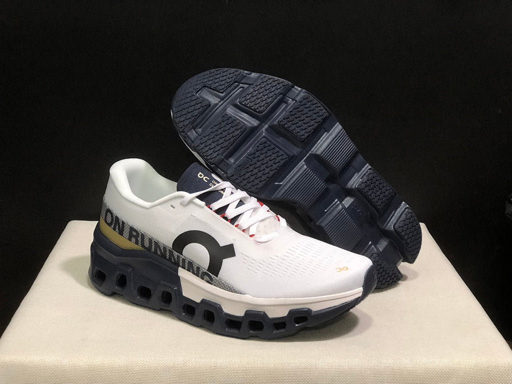 On Cloudmonster 2 Running Shoes, White and Midnight