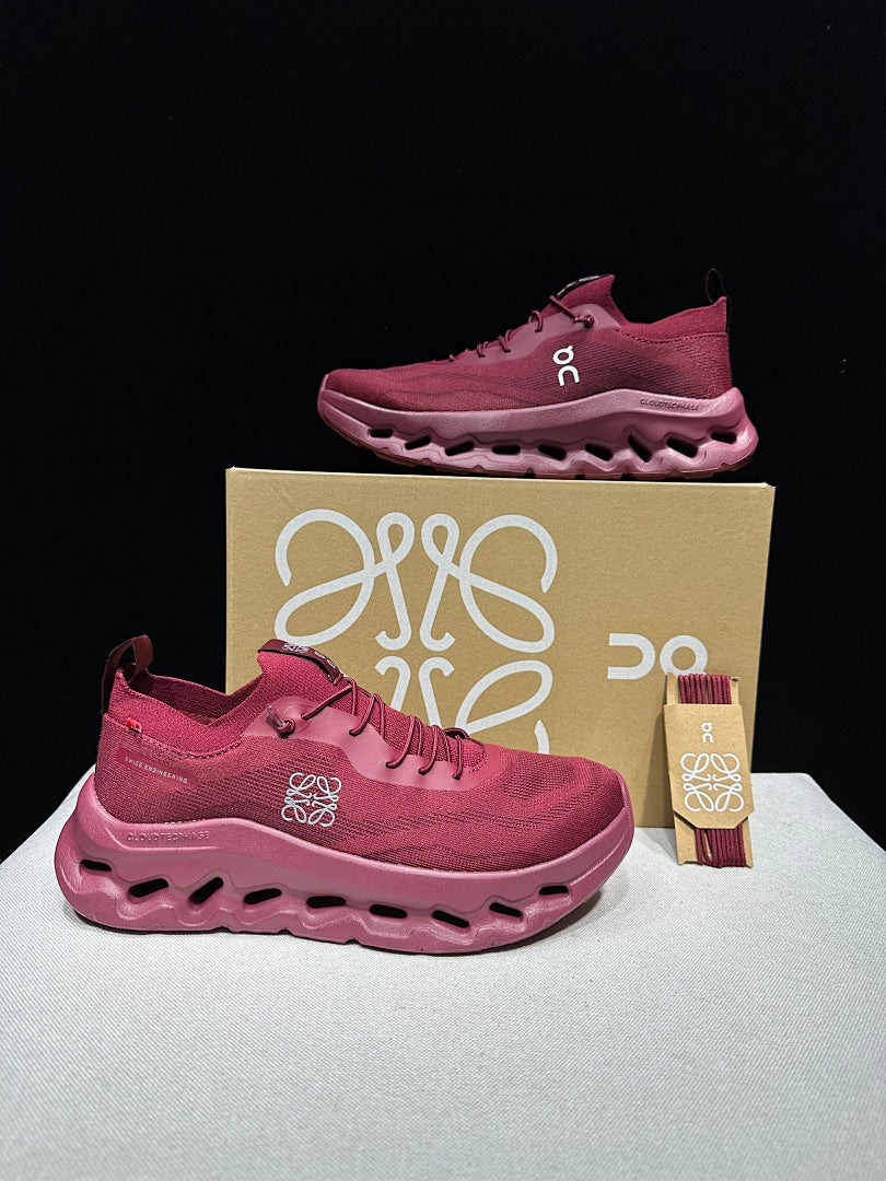 On x Loewe Cloudtilt Sneakers in Cherry Burgundy