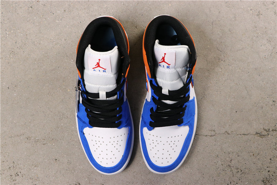 Jordan 1 High Blue Orange White Sneakers 852542-146