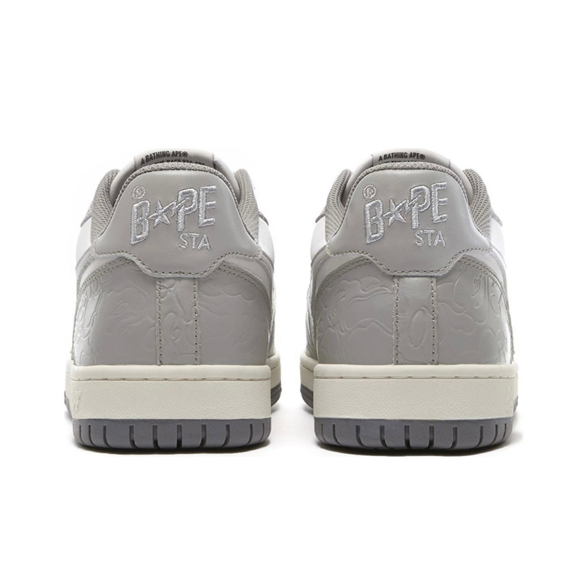 A BATHING APE BAPE Court Sta Low Sneakers White Grey