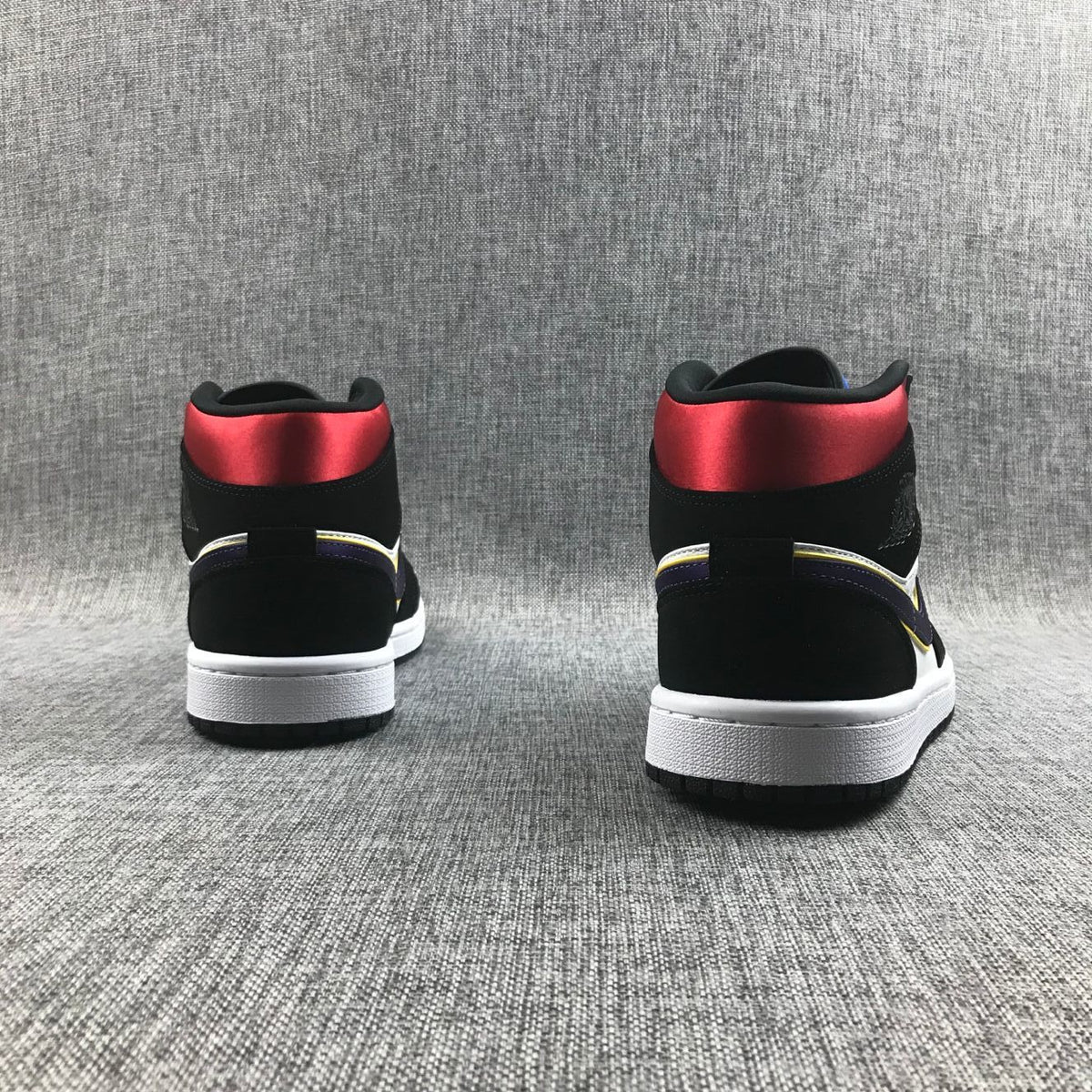 Air Jordan 1 Mid SE Black Purple Yellow Sneakers 852542-005